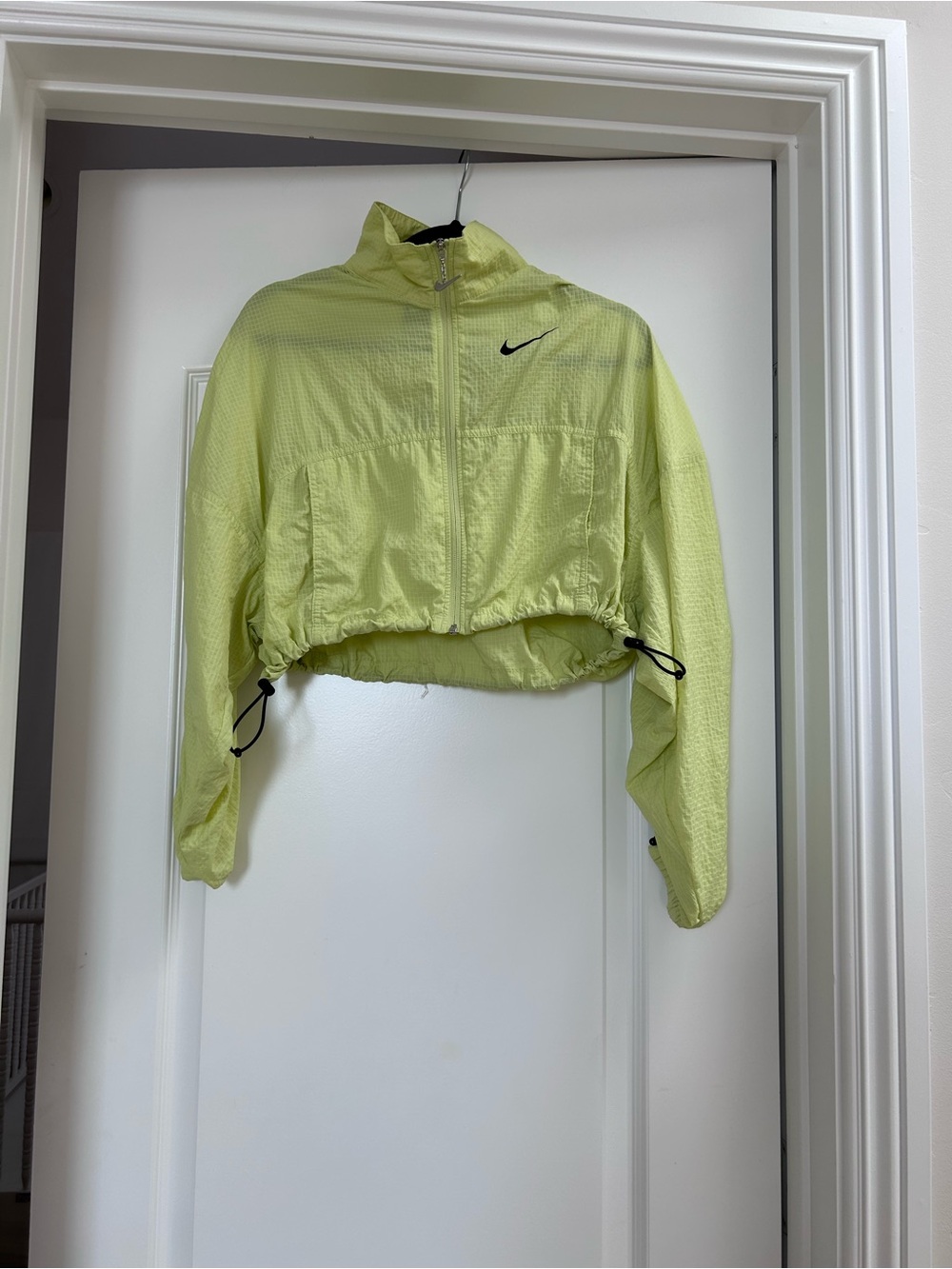 Nike Women's Cropped Hooded Jacket in Neon Lime